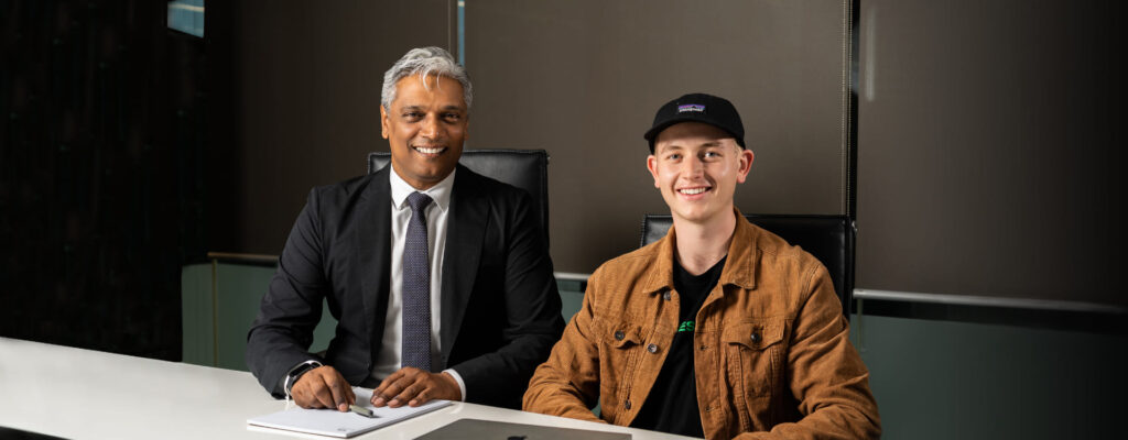 Greg Valles with client